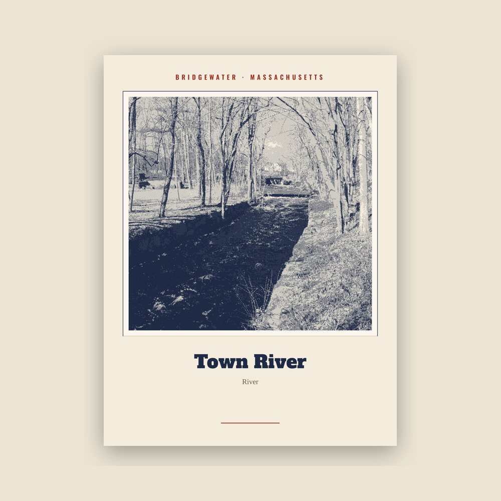 Bridgewater Town River Landmark Print