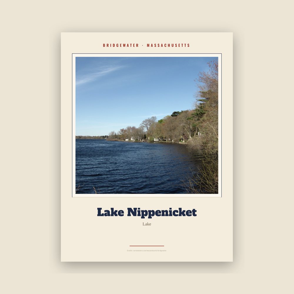 Bridgewater Lake Nippenicket Landmark Print