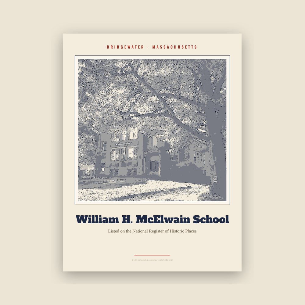 Bridgewater William H. McElwain School Landmark Print