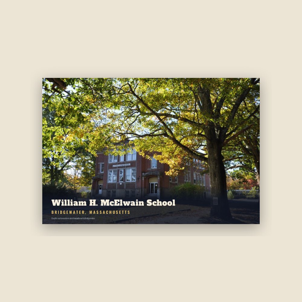 Bridgewater William H. McElwain School Postcard