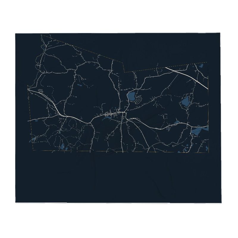 Brimfield Street Map Throw Blanket