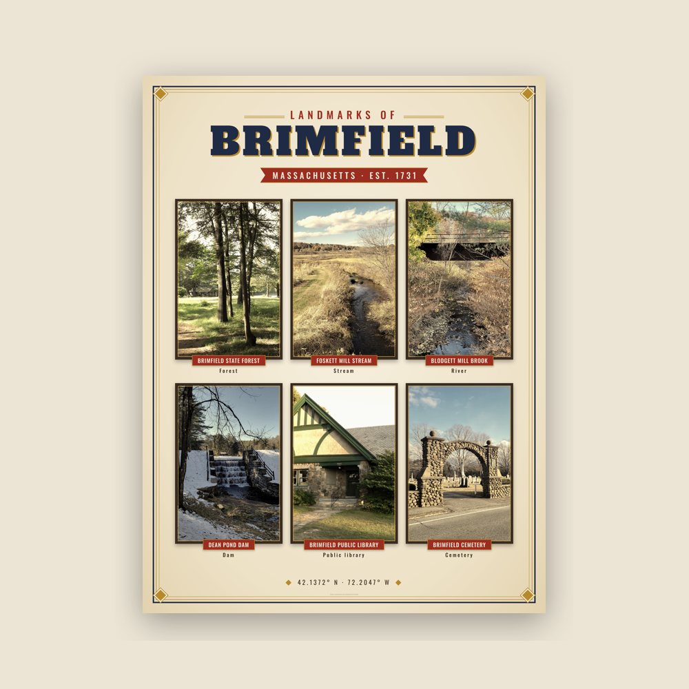 Brimfield Landmarks Photo Poster