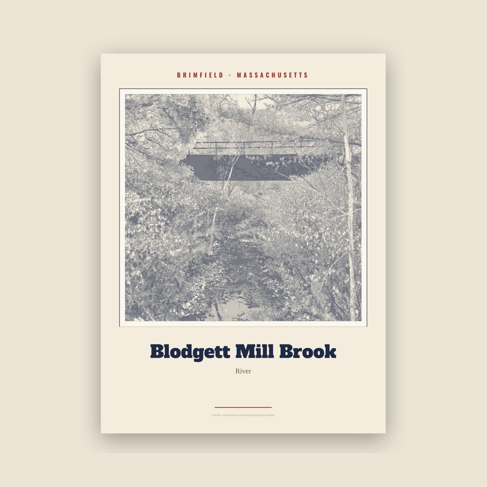 Brimfield Blodgett Mill Brook Landmark Print