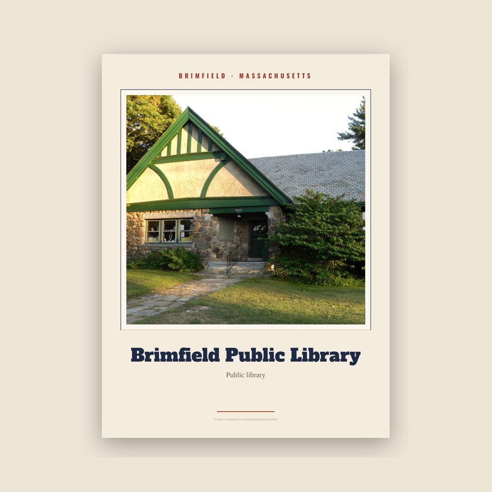 Brimfield Brimfield Public Library Landmark Print