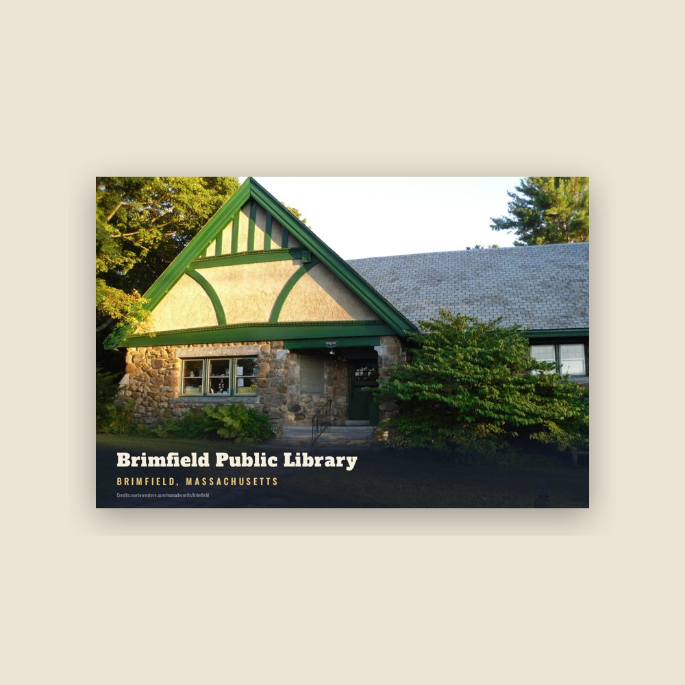 Brimfield Brimfield Public Library Postcard