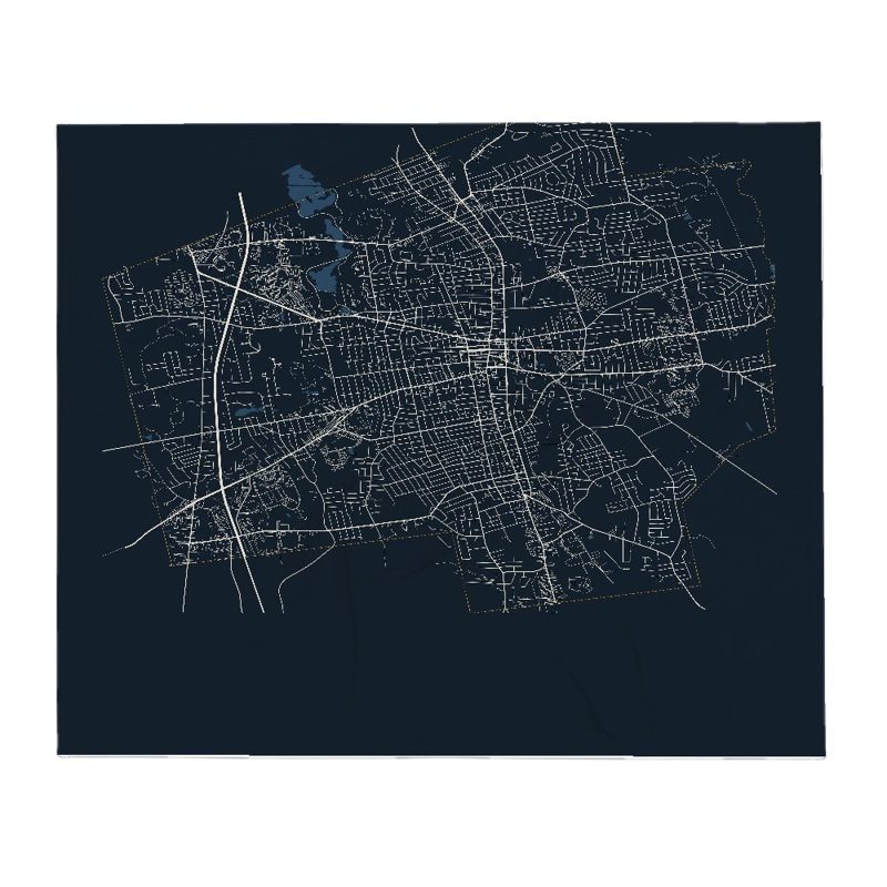 Brockton Street Map Throw Blanket