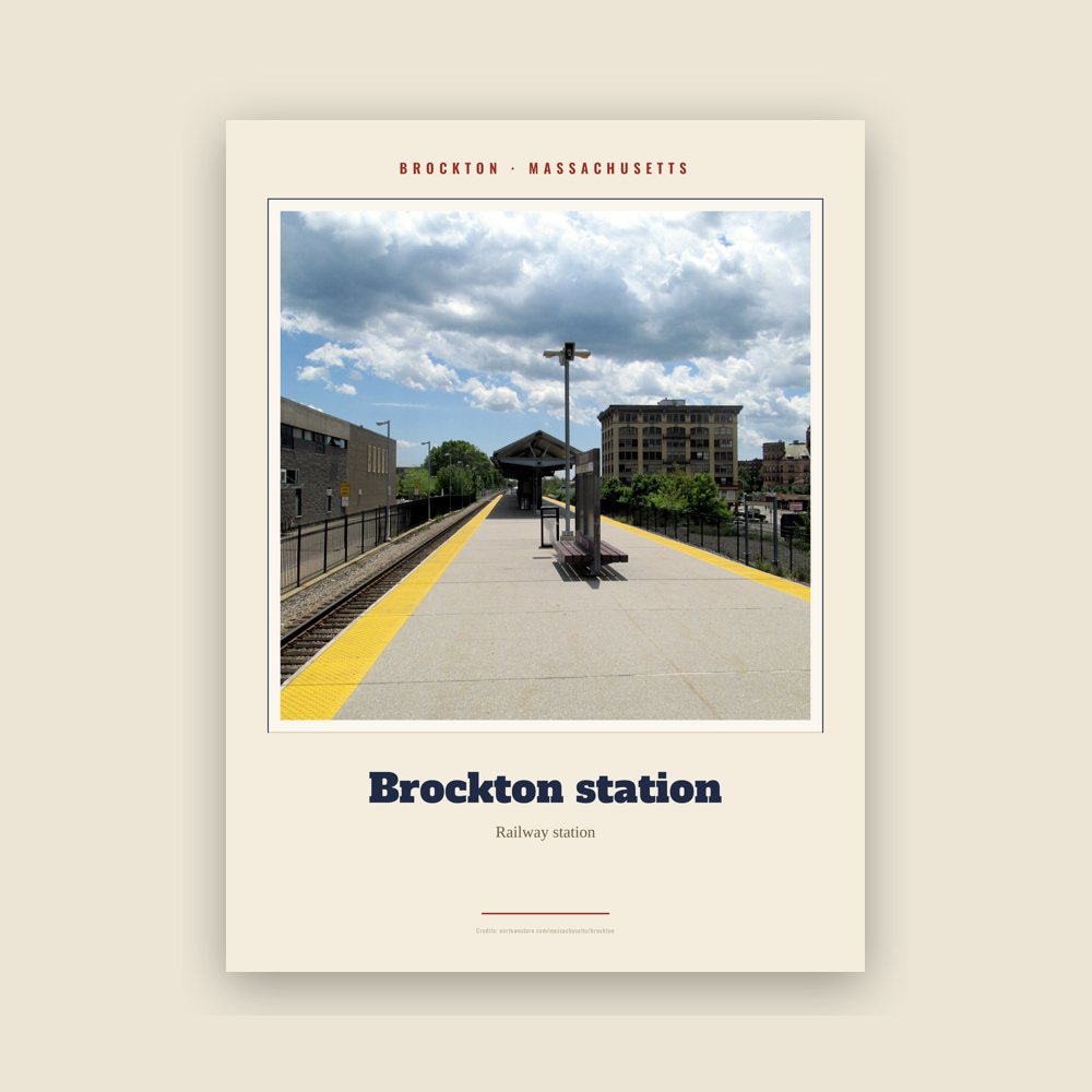 Brockton Brockton station Landmark Print