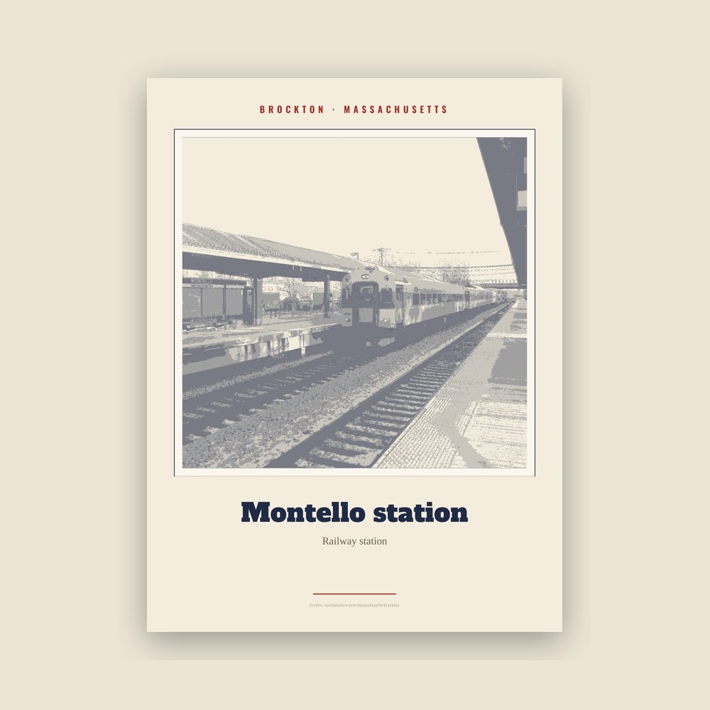 Brockton Montello station Landmark Print