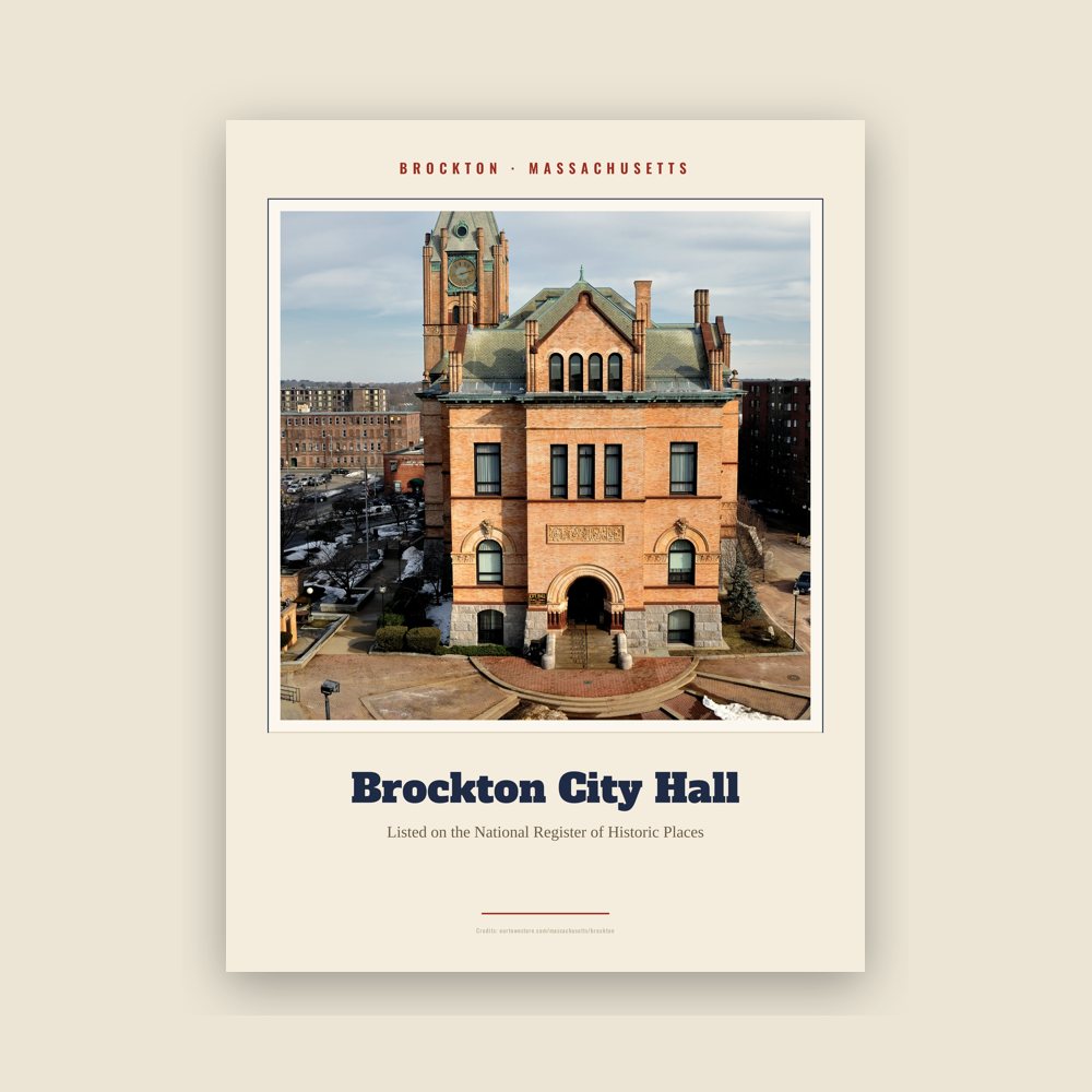 Brockton Brockton City Hall Landmark Print