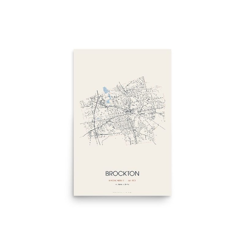Brockton Street Map Poster · Linen