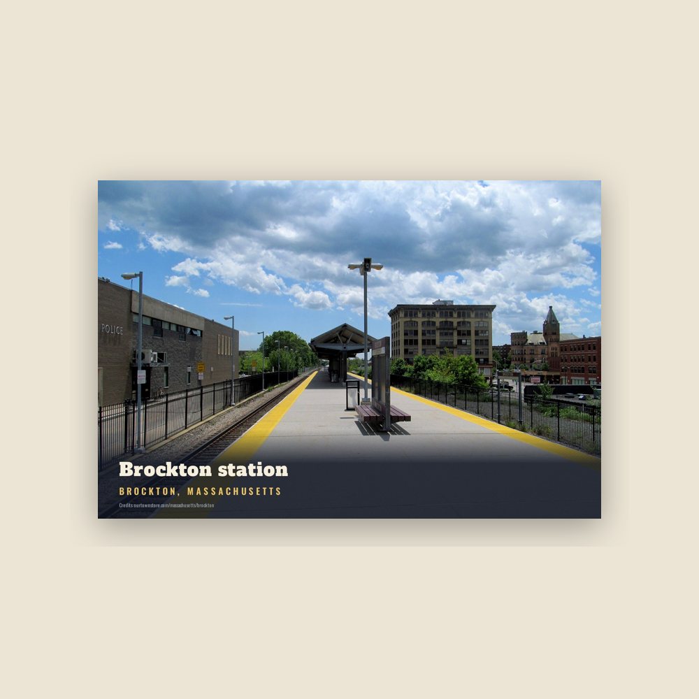 Brockton Brockton station Postcard