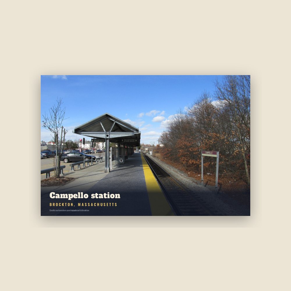 Brockton Campello station Postcard