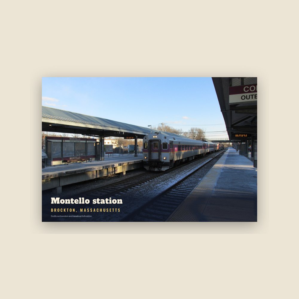 Brockton Montello station Postcard