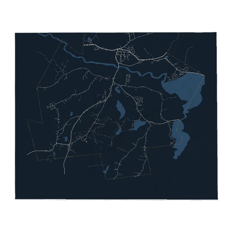 Brookfield Street Map Throw Blanket
