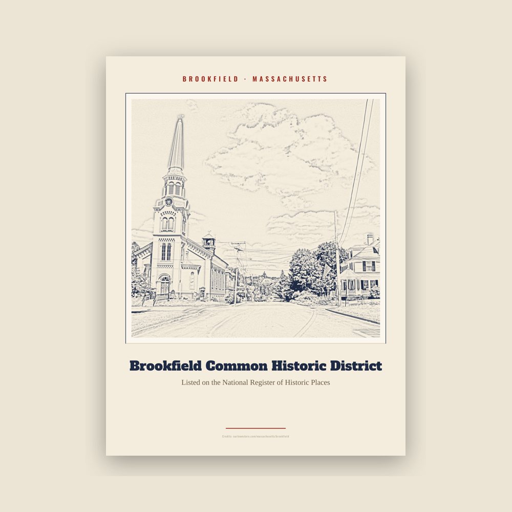 Brookfield Brookfield Common Historic District Landmark Print