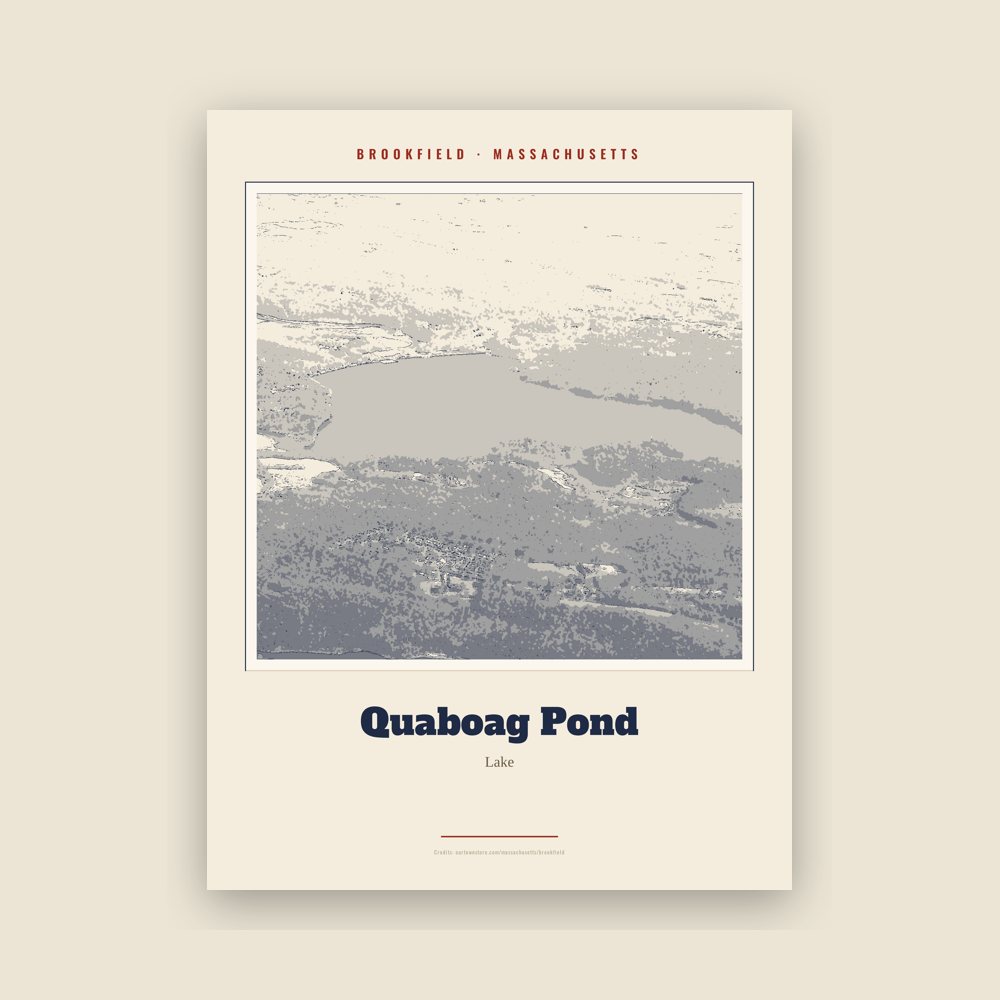 Brookfield Quaboag Pond Landmark Print