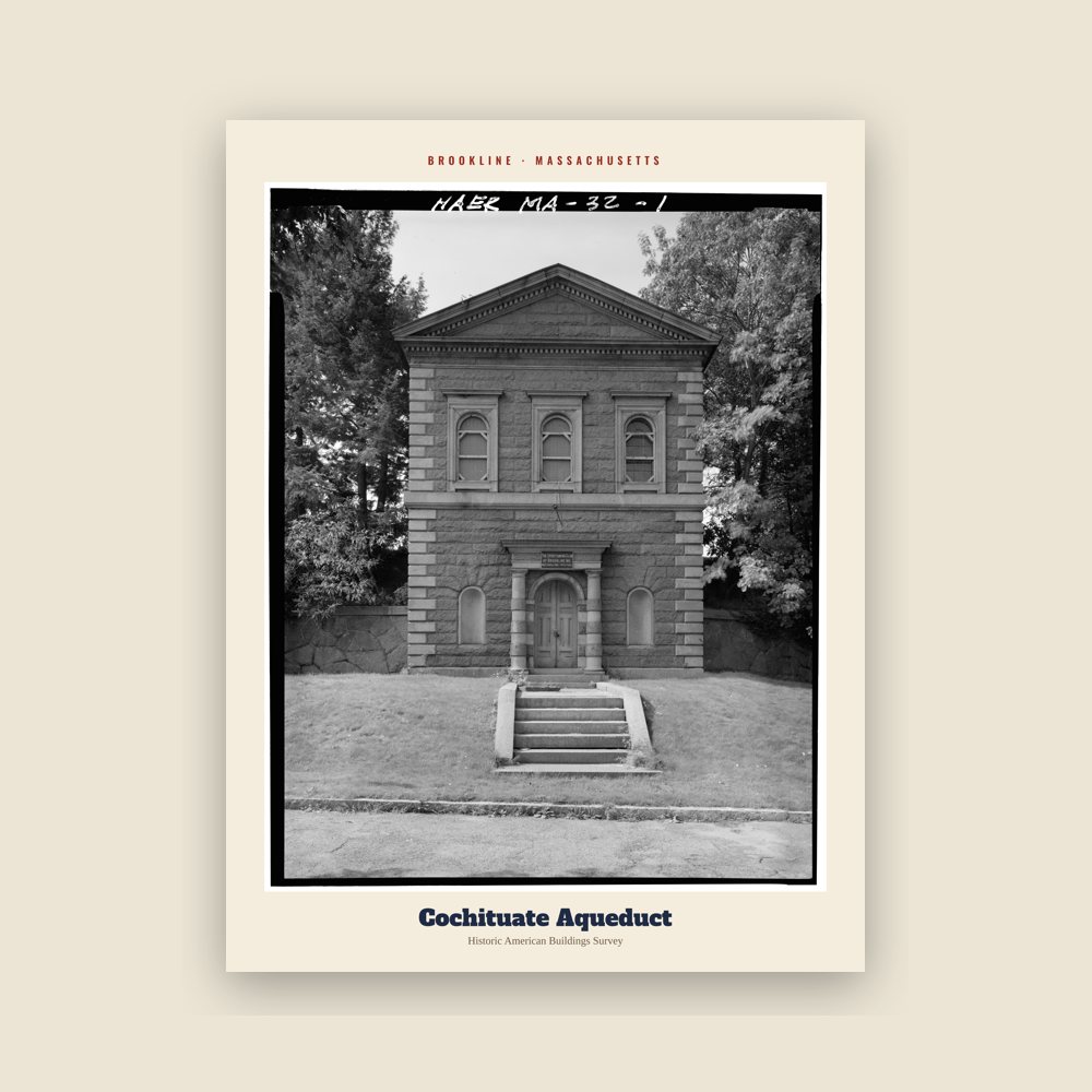 Brookline Cochituate Aqueduct Archive Print