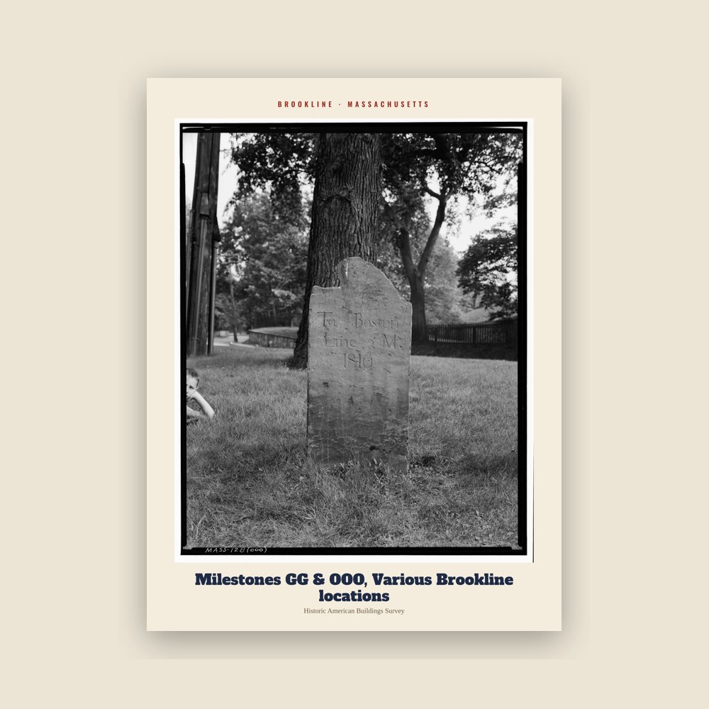 Brookline Milestones GG & OOO, Various Brookline locations Archive Print