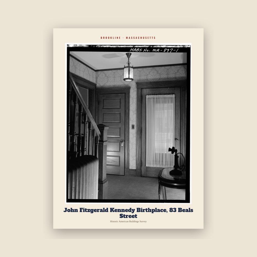 Brookline John Fitzgerald Kennedy Birthplace, 83 Beals Street Archive Print