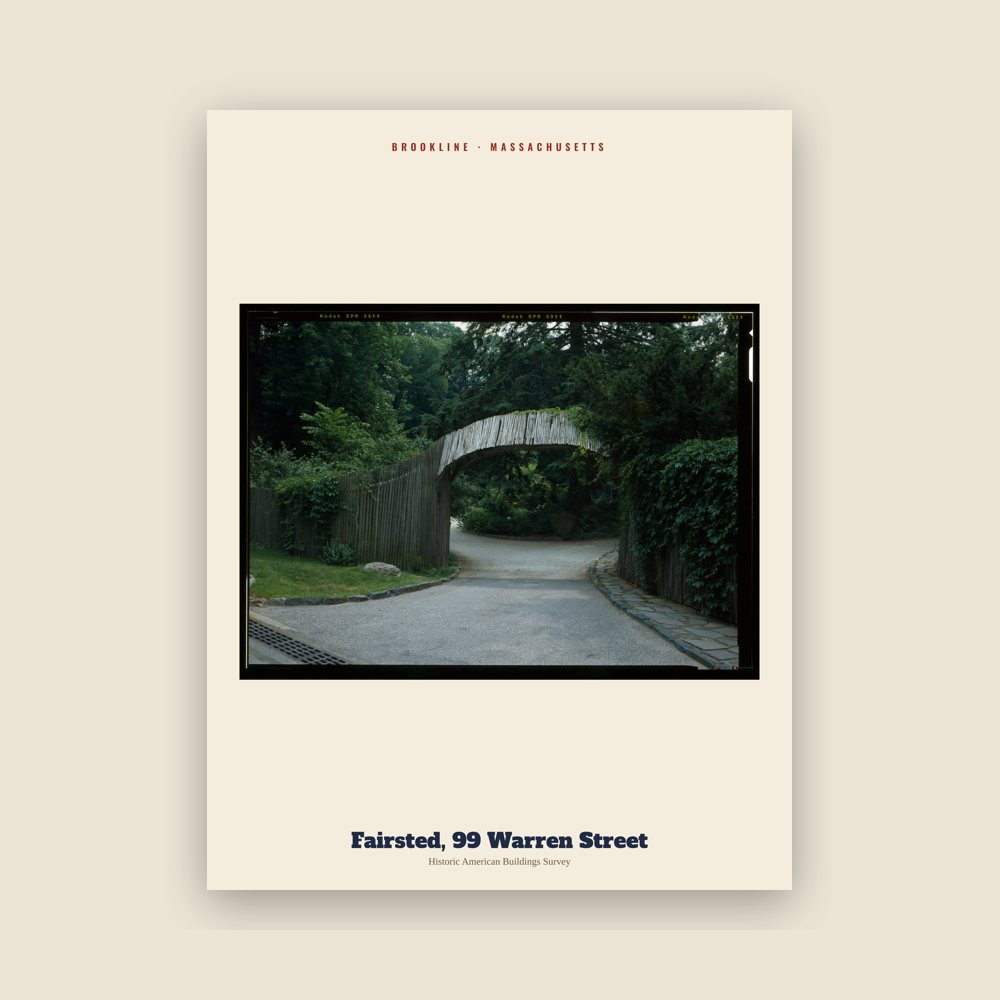 Brookline Fairsted, 99 Warren Street Archive Print