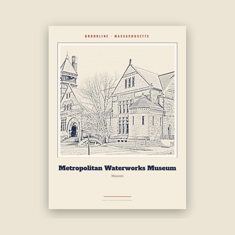 Brookline Metropolitan Waterworks Museum Landmark Print