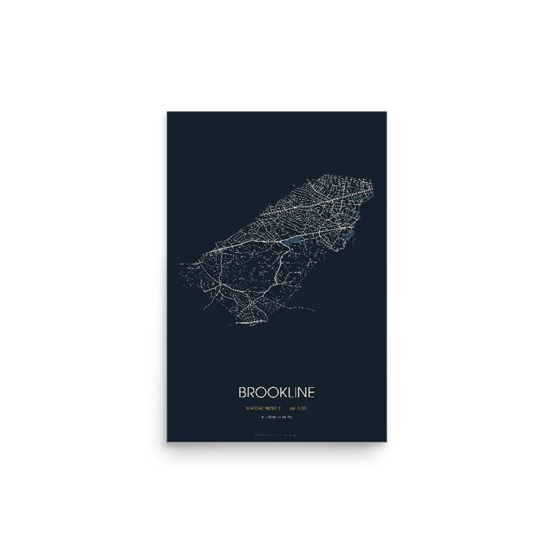 Brookline Street Map Poster · Midnight
