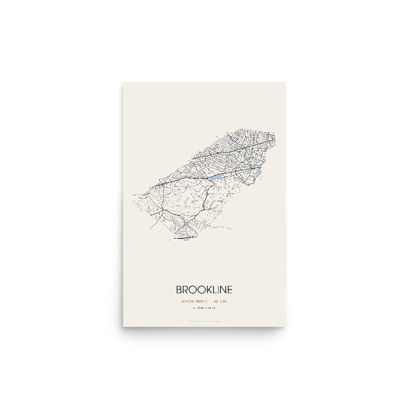 Brookline Street Map Poster · Linen