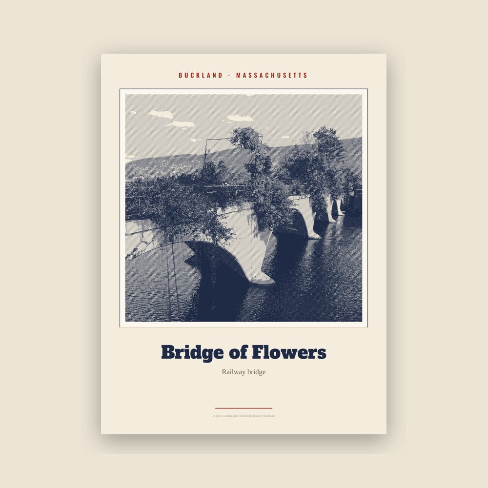 Buckland Bridge of Flowers Landmark Print