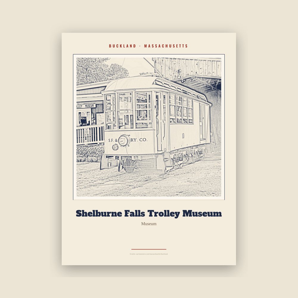 Buckland Shelburne Falls Trolley Museum Landmark Print
