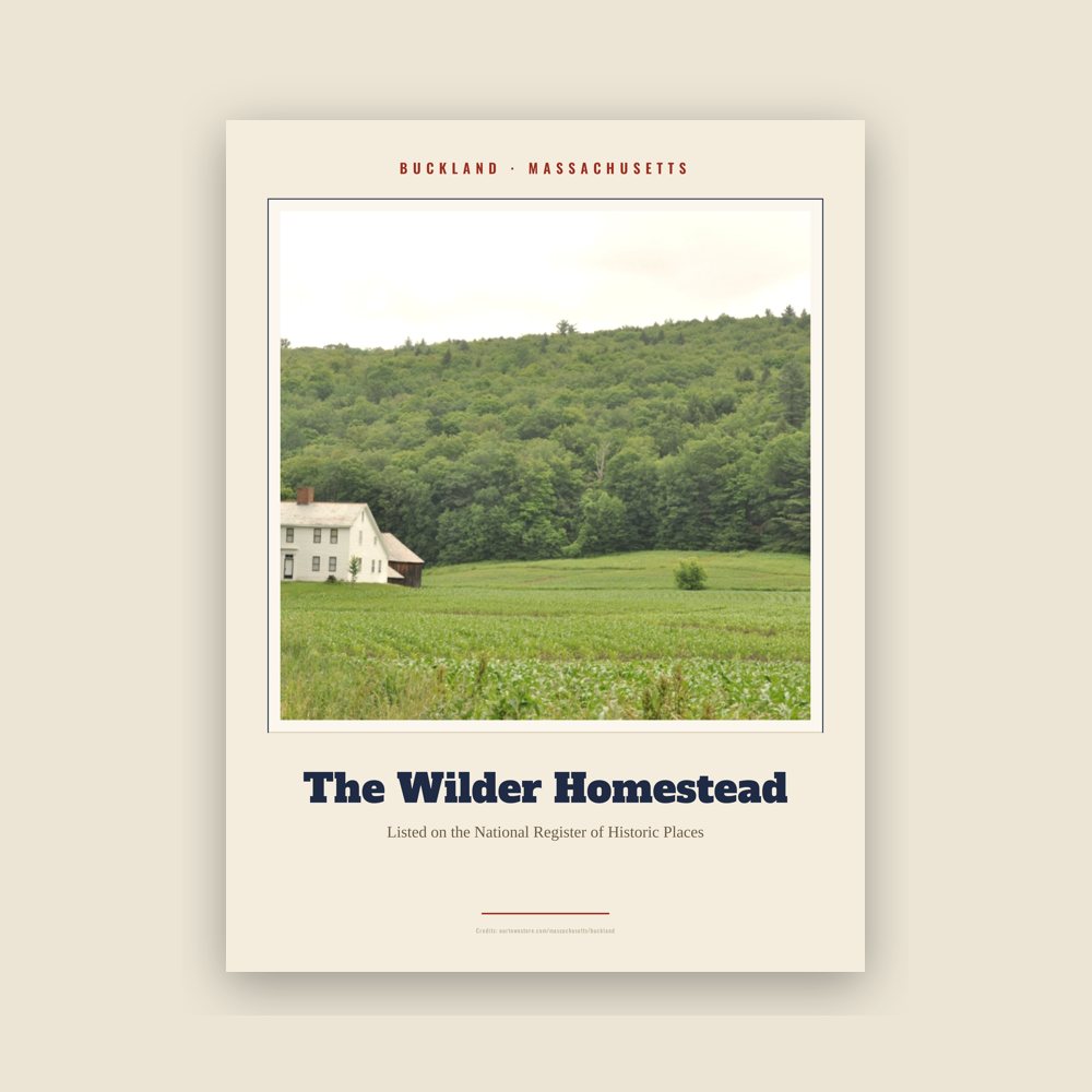 Buckland The Wilder Homestead Landmark Print