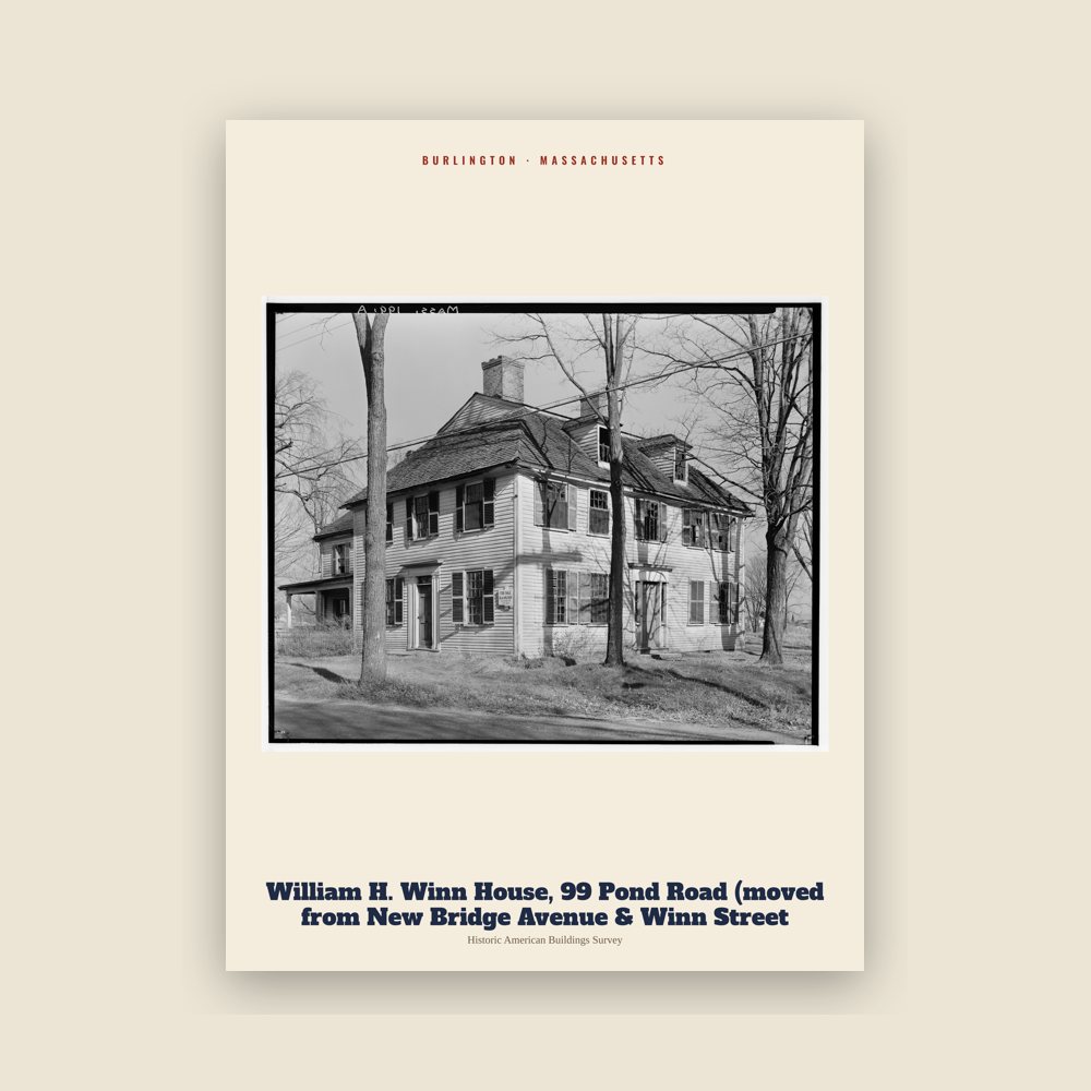 Burlington William H. Winn House, 99 Pond Road (moved from New Bridge Avenue & Winn Street Archive Print