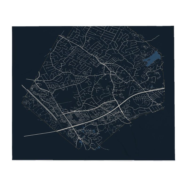 Burlington Street Map Throw Blanket