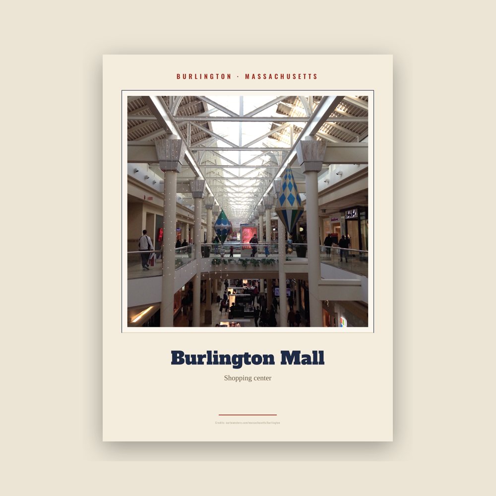 Burlington Burlington Mall Landmark Print