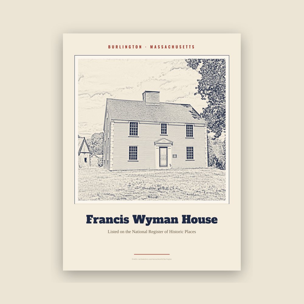 Burlington Francis Wyman House Landmark Print