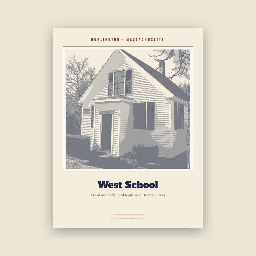 Burlington West School Landmark Print