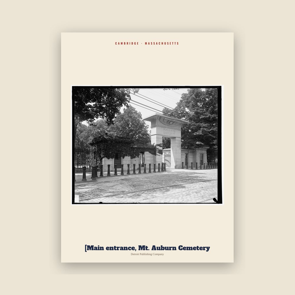 Cambridge [Main entrance, Mt. Auburn Cemetery Archive Print