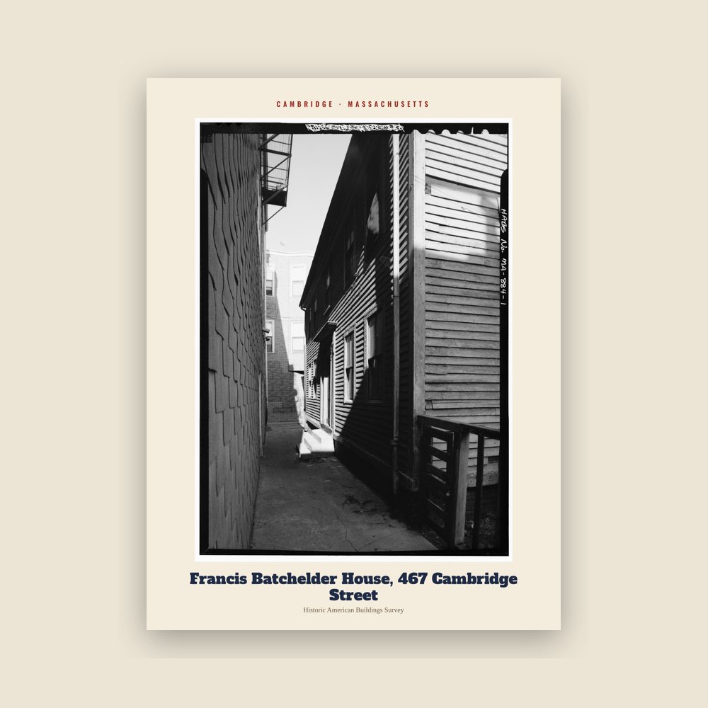 Cambridge Francis Batchelder House, 467 Cambridge Street Archive Print
