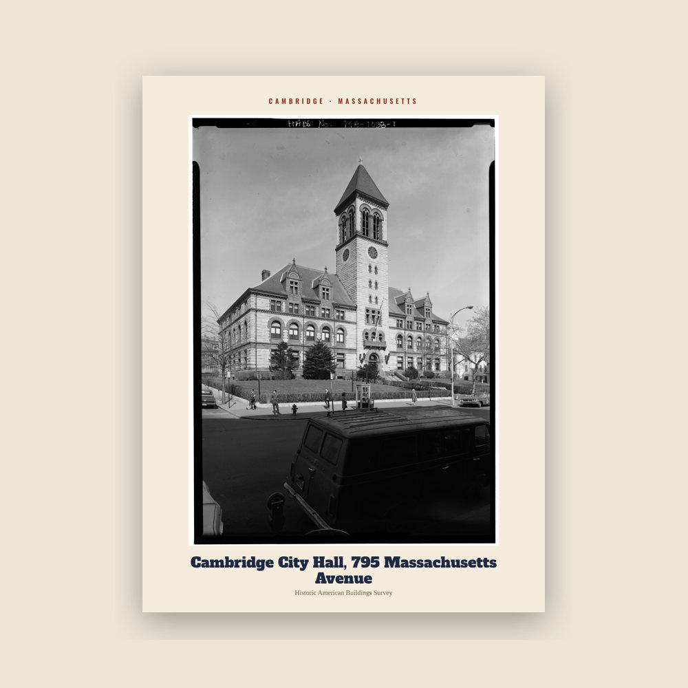 Cambridge Cambridge City Hall, 795 Massachusetts Avenue Archive Print