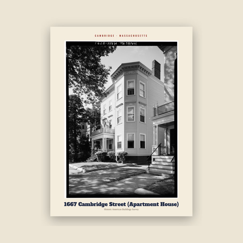 Cambridge 1667 Cambridge Street (Apartment House) Archive Print