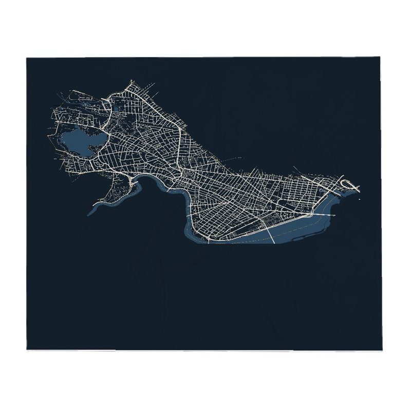 Cambridge Street Map Throw Blanket