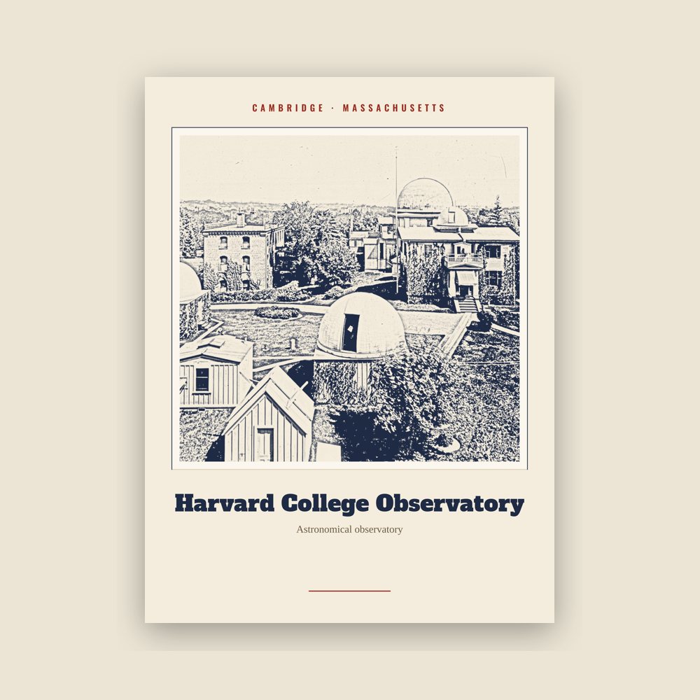 Cambridge Harvard College Observatory Landmark Print