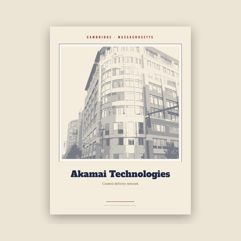 Cambridge Akamai Technologies Landmark Print
