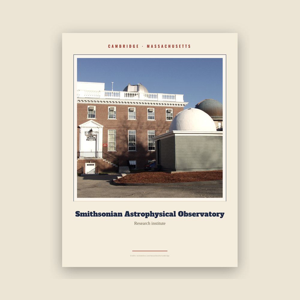 Cambridge Smithsonian Astrophysical Observatory Landmark Print