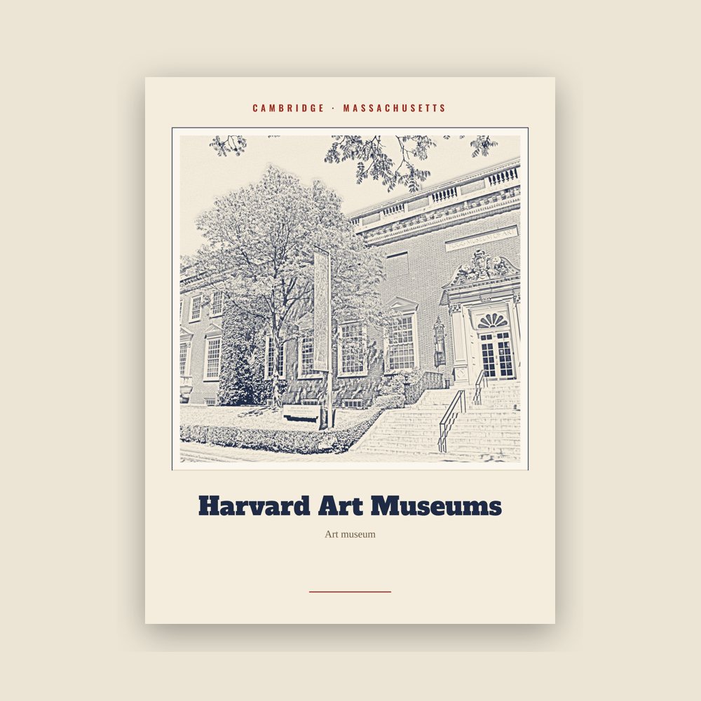 Cambridge Harvard Art Museums Landmark Print
