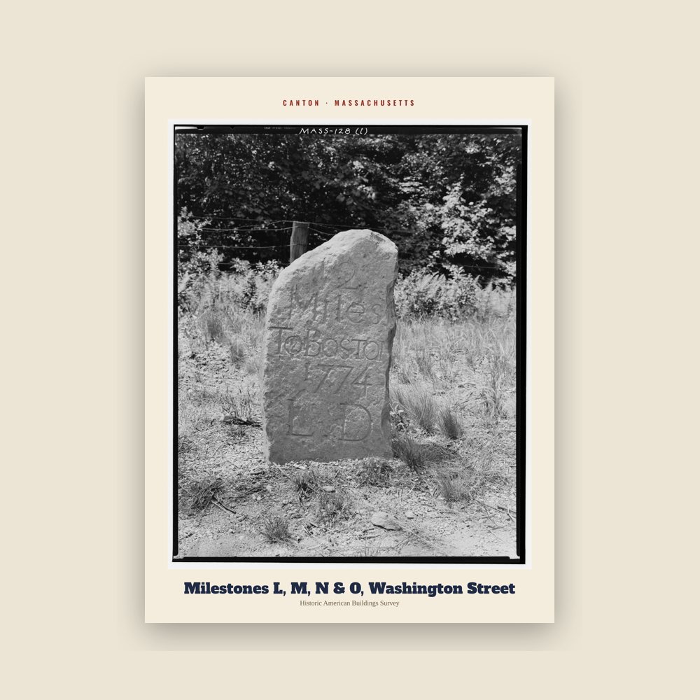 Canton Milestones L, M, N & O, Washington Street Archive Print