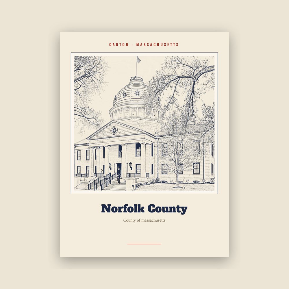 Canton Norfolk County Landmark Print