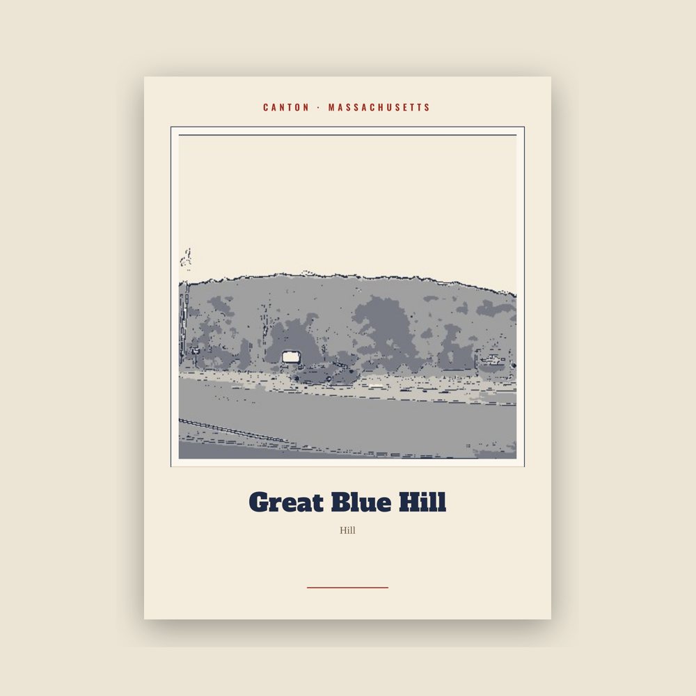 Canton Great Blue Hill Landmark Print