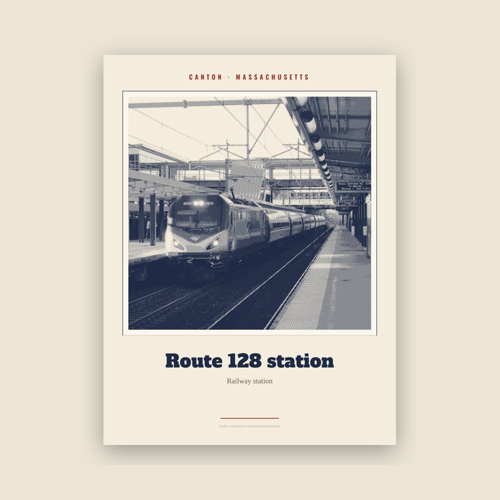 Canton Route 128 station Landmark Print