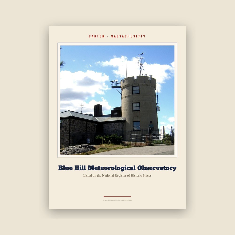 Canton Blue Hill Meteorological Observatory Landmark Print