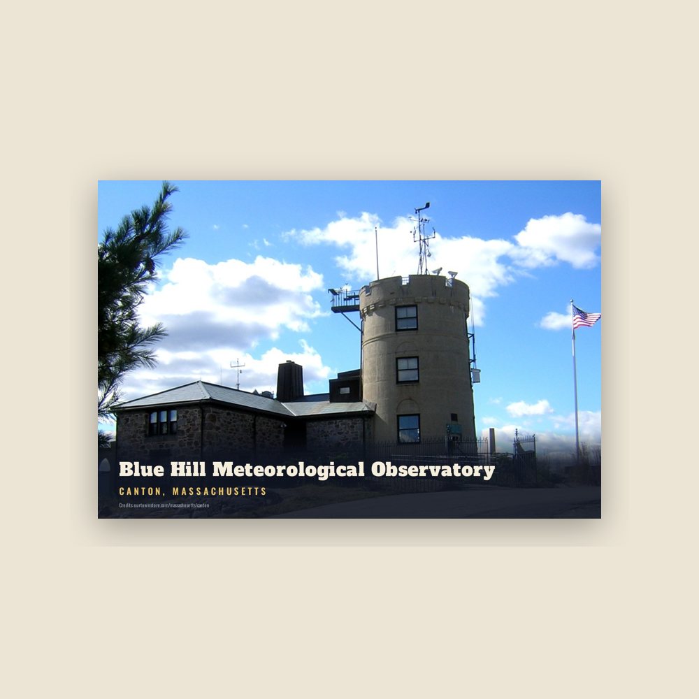 Canton Blue Hill Meteorological Observatory Postcard